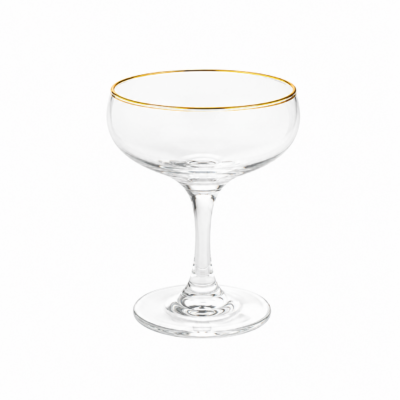 MINI TAÇA BORDA DOURADA