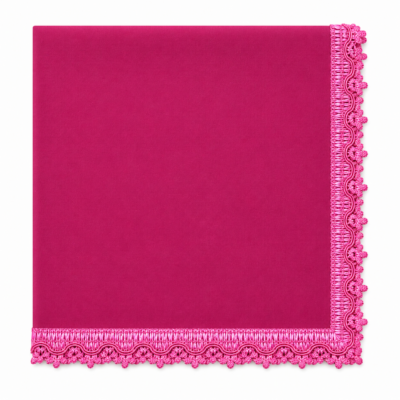 GUARDANAPO ROSA COM RENDA