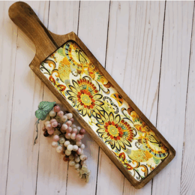 BANDEJA RETANGULAR FLORAL