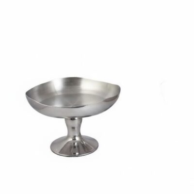 SALADEIRA ONDA PRATA PÉ BAIXO